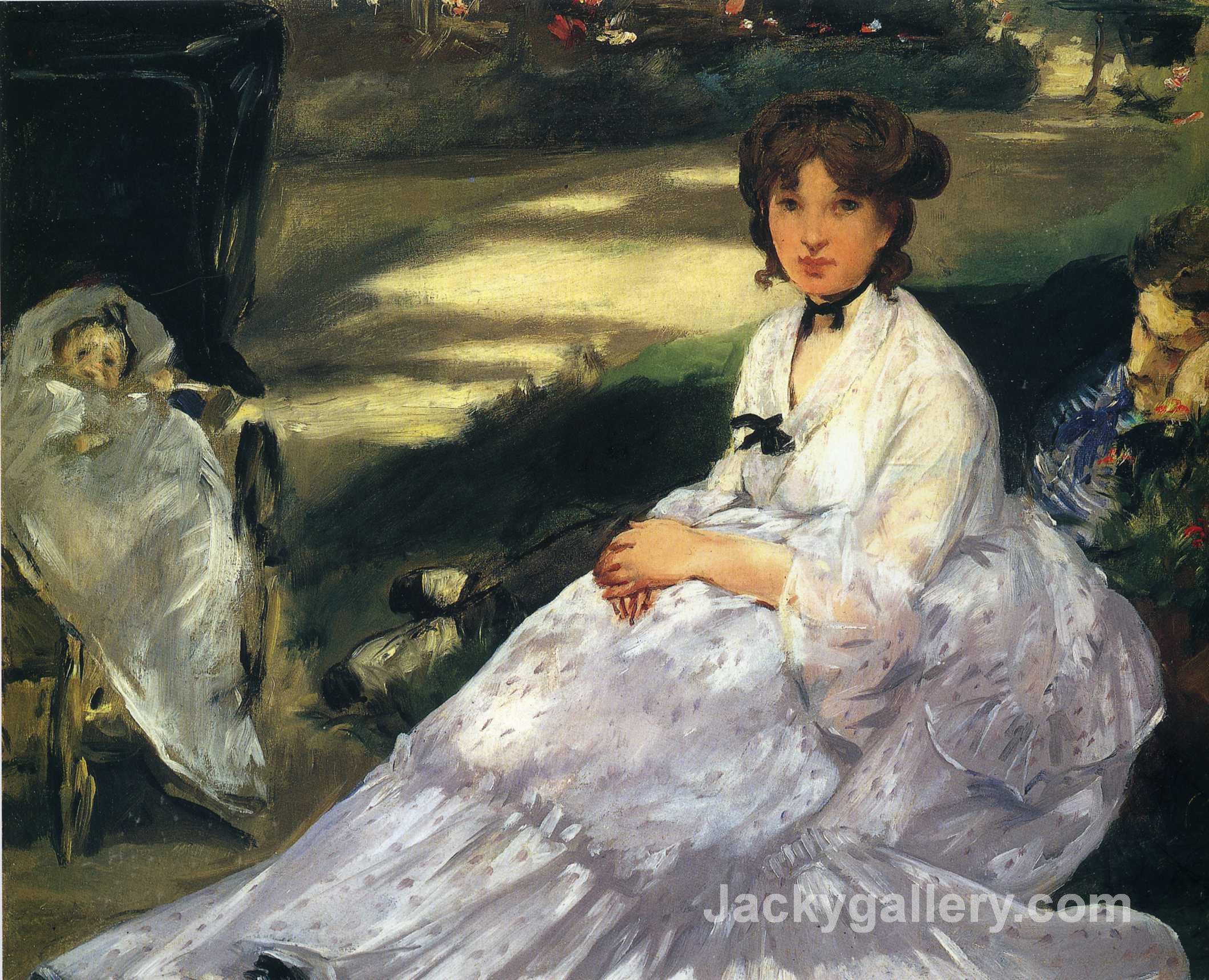 In the garden by Edouard Manet paintings reproduction